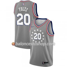 Camiseta Hombre NBA Philadelphia 76ers Markelle Fultz 20 2018-19 Nike City Edition Gris Swingman